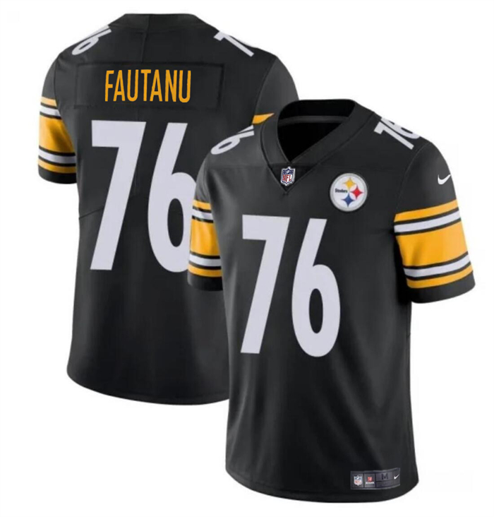Men's Pittsburgh Steelers #76 Troy Fautanu Black Vapor Untouchable Limited Stitched Jersey Men's Pittsburgh Steelers #76 Troy Fautanu Black Vapor Untouchable Limited Stitched Jersey