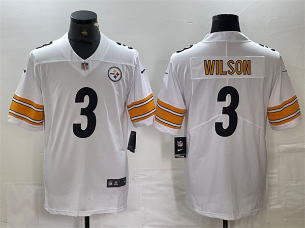 Men's Pittsburgh Steelers #3 Russell Wilson White Vapor Untouchable Limited Stitched Jersey Men's Pittsburgh Steelers #3 Russell Wilson White Vapor Untouchable Limited Stitched Jersey
