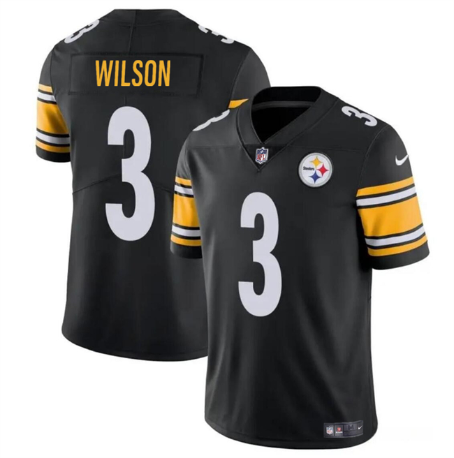 Men's Pittsburgh Steelers #3 Russell Wilson Black Vapor Untouchable Limited Football Stitched Jersey Men's Pittsburgh Steelers #3 Russell Wilson Black Vapor Untouchable Limited Football Stitched Jersey