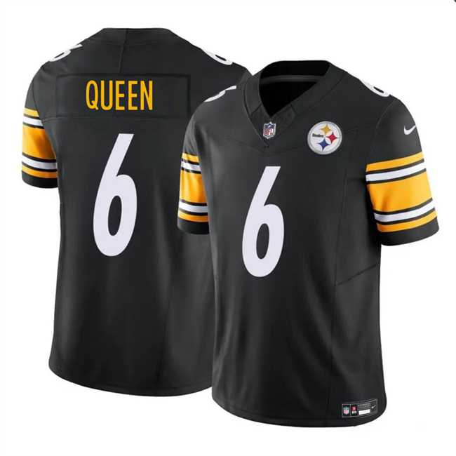 Men's Pittsburgh Steelers #6 Patrick Queen Black F.U.S.E. Vapor Untouchable Limited Football Stitched Jersey Men's Pittsburgh Steelers #6 Patrick Queen Black F.U.S.E. Vapor Untouchable Limited Football Stitched Jersey