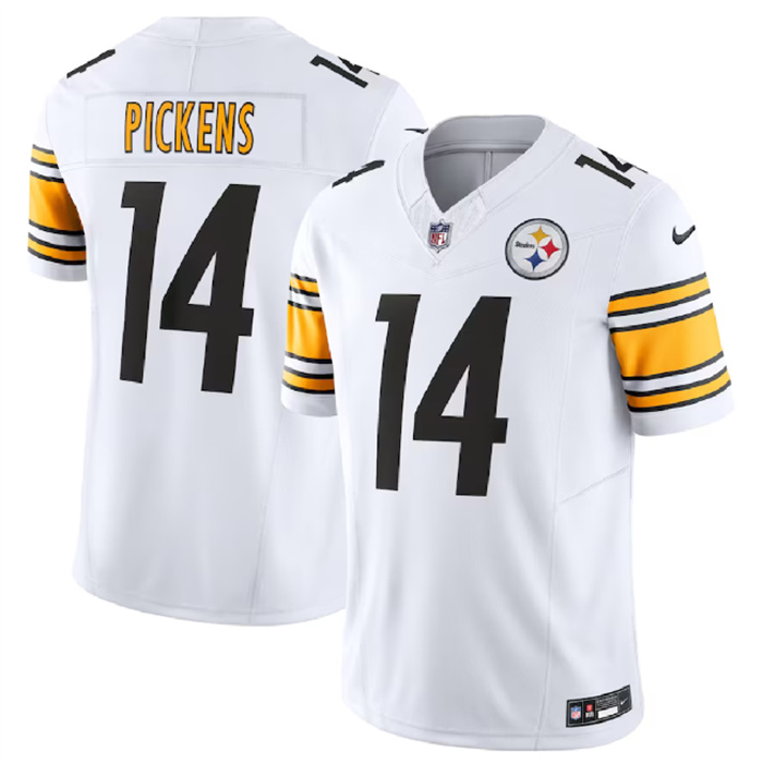 Men's Pittsburgh Steelers #14 George Pickens White 2023 F.U.S.E. Vapor Untouchable Limited Stitched Jersey Men's Pittsburgh Steelers #14 George Pickens White 2023 F.U.S.E. Vapor Untouchable Limited Stitched Jersey