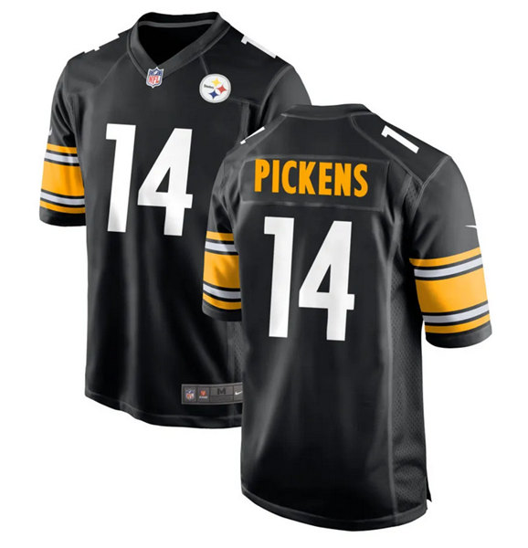 Men's Pittsburgh Steelers #14 George Pickens Black Stitched Jersey Men's Pittsburgh Steelers #14 George Pickens Black Stitched Jersey