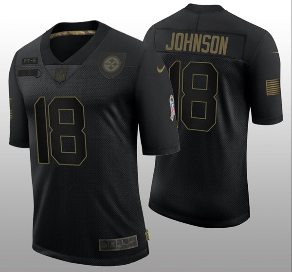 Men's Pittsburgh Steelers #18 Diontae Johnson Black Vapor Untouchable Limited Stitched Jersey Men's Pittsburgh Steelers #18 Diontae Johnson Black Vapor Untouchable Limited Stitched Jersey