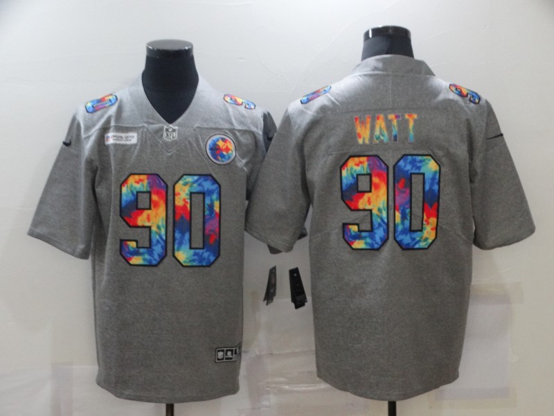 Nike Steelers 90 T.J. Watt Gray Vapor Untouchable Rainbow Limited Jersey Nike Steelers 90 T.J. Watt Gray Vapor Untouchable Rainbow Limited Jersey