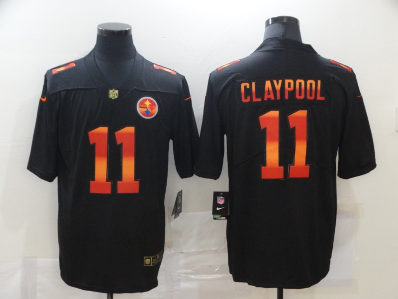 Nike Steelers 11 Chase Claypool Black Colorful Fashion Limited Jersey Nike Steelers 11 Chase Claypool Black Colorful Fashion Limited Jersey