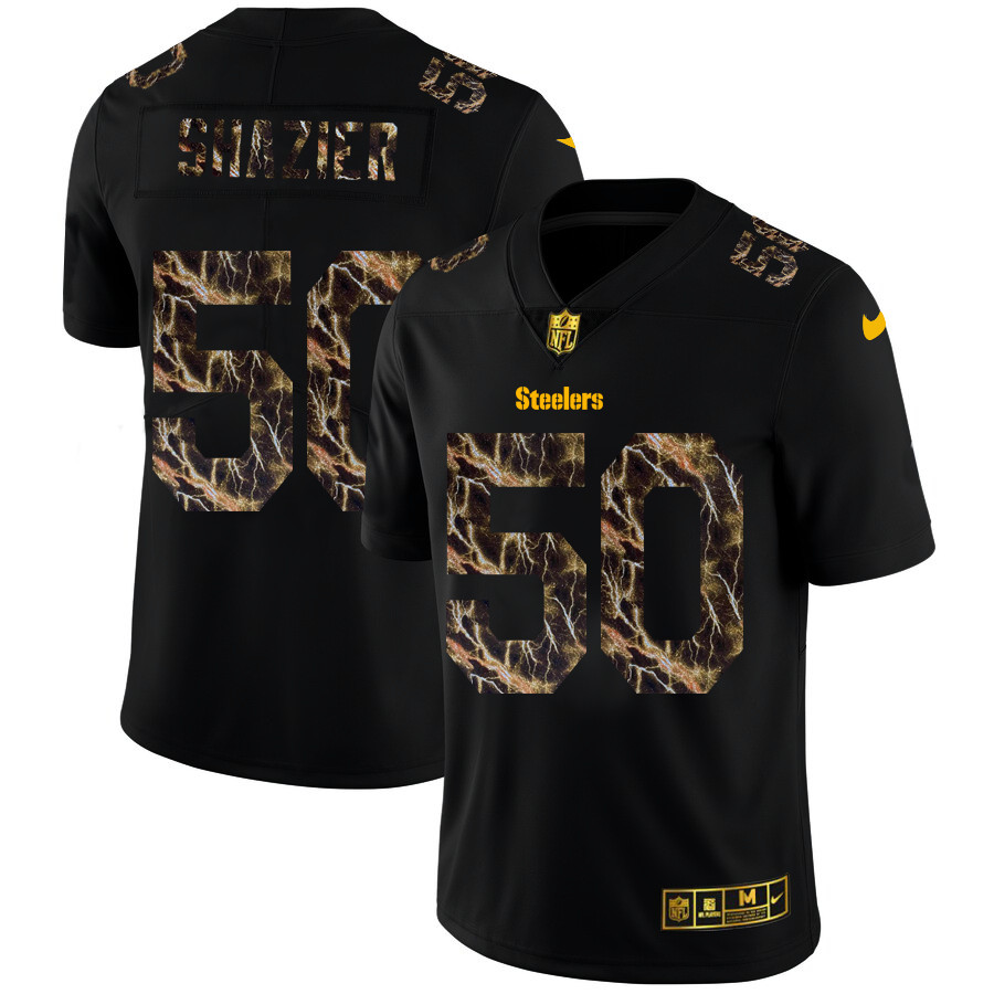 Pittsburgh Steelers #50 Ryan Shazier Men's Black Nike Flocked Lightning Vapor Limited NFL Jersey Pittsburgh Steelers #50 Ryan Shazier Men's Black Nike Flocked Lightning Vapor Limited NFL Jersey