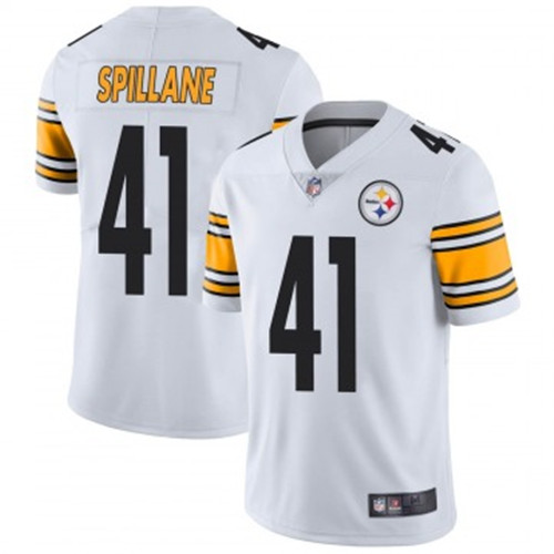 Men Steelers #41 Robert Spillane Vapor Limited White Jerseys