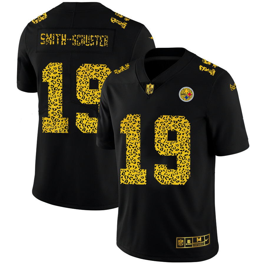 Pittsburgh Steelers #19 JuJu Smith-Schuster Men's Nike Leopard Print Fashion Vapor Limited NFL Jersey Black Pittsburgh Steelers #19 JuJu Smith-Schuster Men's Nike Leopard Print Fashion Vapor Limited NFL Jersey Black