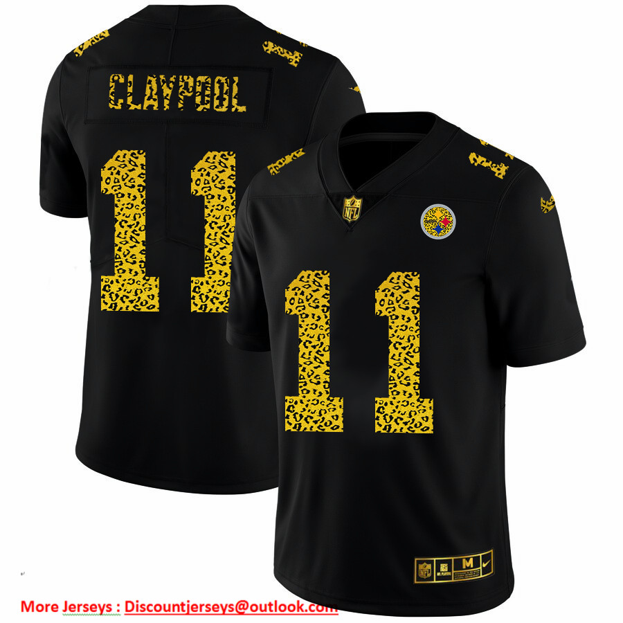 Pittsburgh Steelers #11 Chase Claypool Men's Nike Leopard Print Fashion Vapor Limited NFL Jersey Black Pittsburgh Steelers #11 Chase Claypool Men's Nike Leopard Print Fashion Vapor Limited NFL Jersey Black