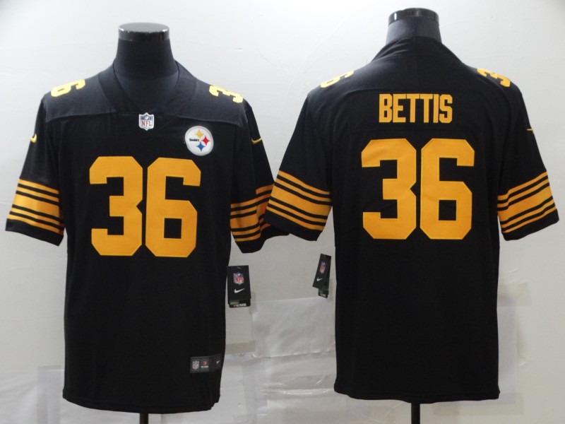Nike Steelers 36 Jerome Bettis Black Color Rush Limited Jersey Nike Steelers 36 Jerome Bettis Black Color Rush Limited Jersey