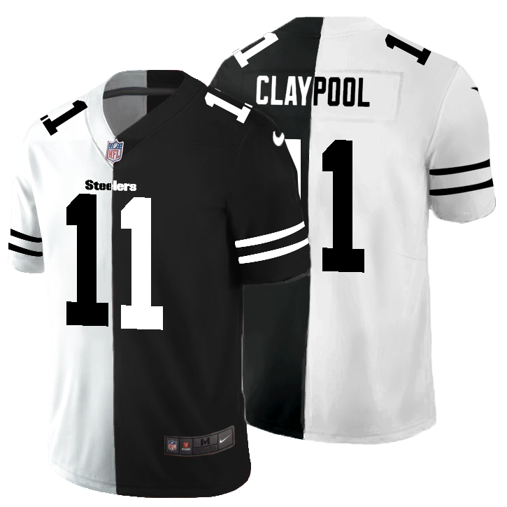 Pittsburgh Steelers #11 Chase Claypool Men's Black V White Peace Split Nike Vapor Untouchable Limited NFL Jersey Pittsburgh Steelers #11 Chase Claypool Men's Black V White Peace Split Nike Vapor Untouchable Limited NFL Jersey