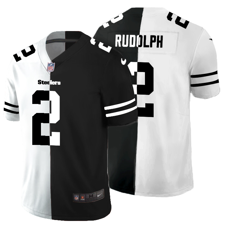 Pittsburgh Steelers #2 Mason Rudolph Men's Black V White Peace Split Nike Vapor Untouchable Limited NFL Jersey Pittsburgh Steelers #2 Mason Rudolph Men's Black V White Peace Split Nike Vapor Untouchable Limited NFL Jersey