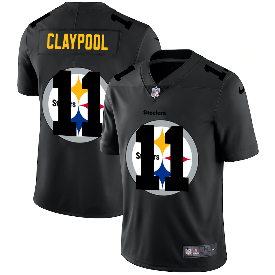 Pittsburgh Steelers #11 Chase Claypool Men's Nike Team Logo Dual Overlap Limited NFL Jersey Black Pittsburgh Steelers #11 Chase Claypool Men's Nike Team Logo Dual Overlap Limited NFL Jersey Black