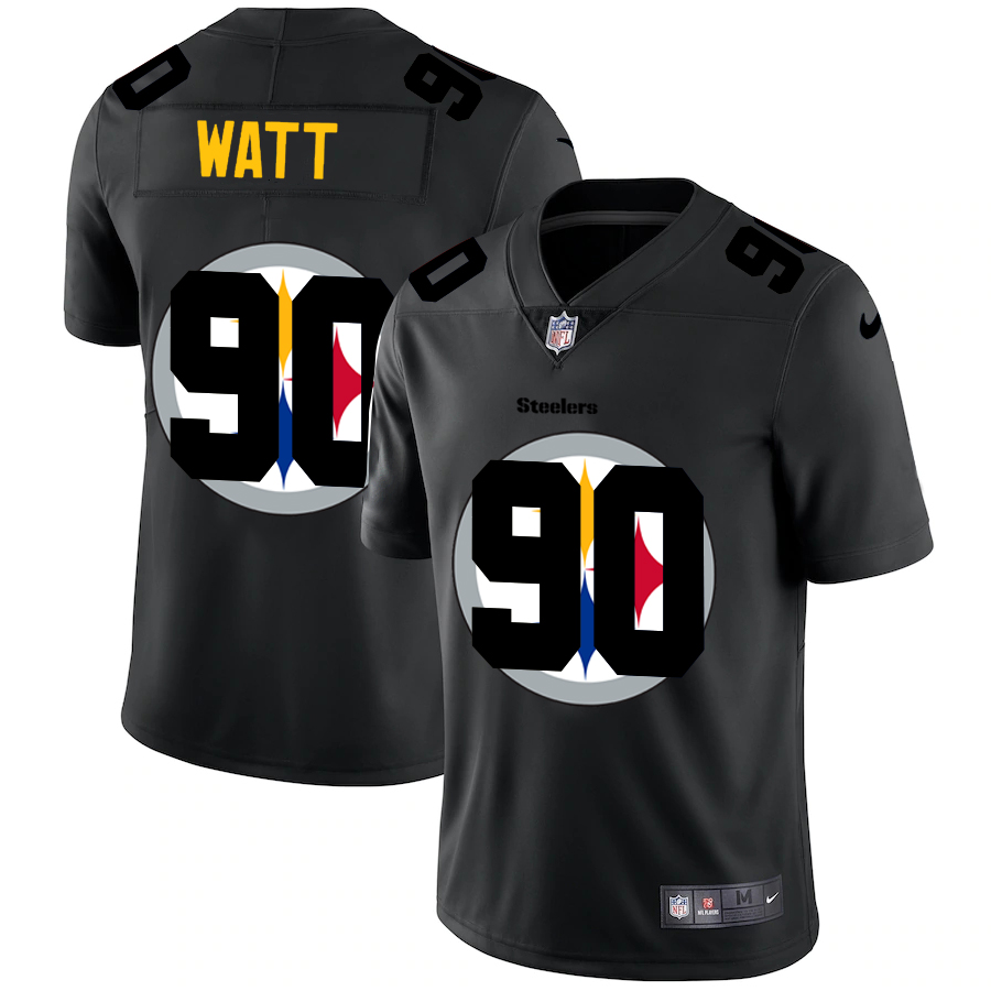 Pittsburgh Steelers #90 T.J. Watt Men's Nike Team Logo Dual Overlap Limited NFL Jersey Black Pittsburgh Steelers #90 T.J. Watt Men's Nike Team Logo Dual Overlap Limited NFL Jersey Black