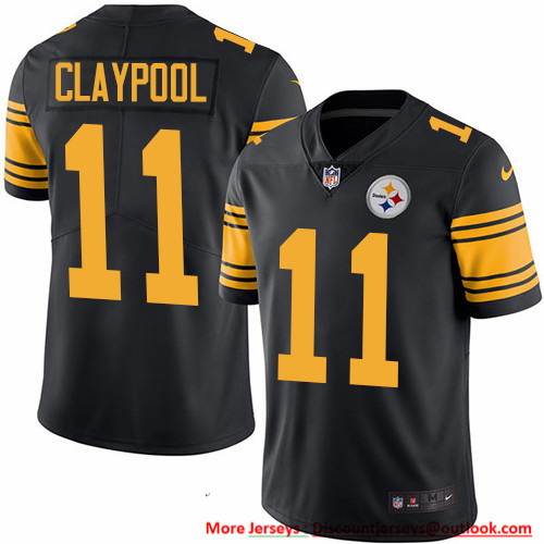 Nike Steelers #11 Chase Claypool Black Men's Stitched NFL Limited Rush Jersey