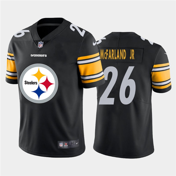 Nike Steelers 26 Anthony McFarland Jr. Black Team Big Logo Vapor Untouchable Limited Jersey Nike Steelers 26 Anthony McFarland Jr. Black Team Big Logo Vapor Untouchable Limited Jersey