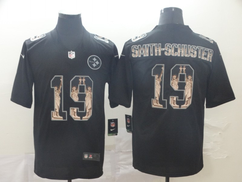 Nike Steelers 19 JuJu Smith-Schuster Black Statue Of Liberty Limited Jersey Nike Steelers 19 JuJu Smith-Schuster Black Statue Of Liberty Limited Jersey