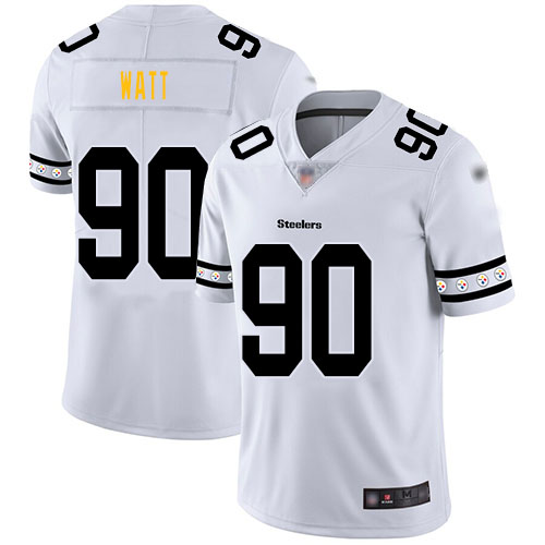 Steelers #90 T. J. Watt White Men's Stitched Football Limited Team Logo Fashion Jersey Steelers #90 T. J. Watt White Men's Stitched Football Limited Team Logo Fashion Jersey