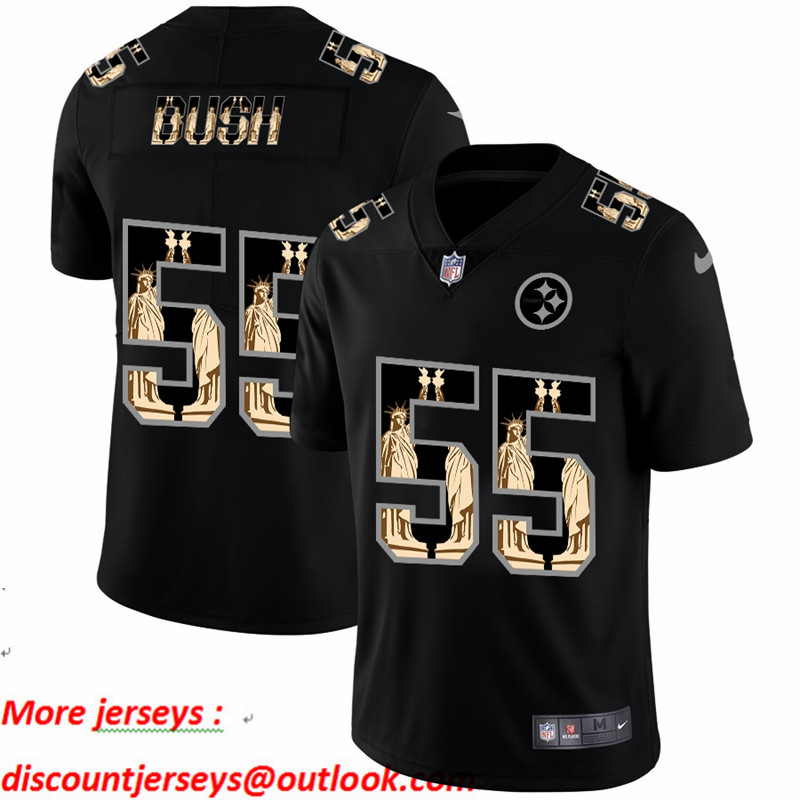 Nike Steelers 55 Devin Bush Black Statue Of Liberty Limited Jersey Nike Steelers 55 Devin Bush Black Statue Of Liberty Limited Jersey