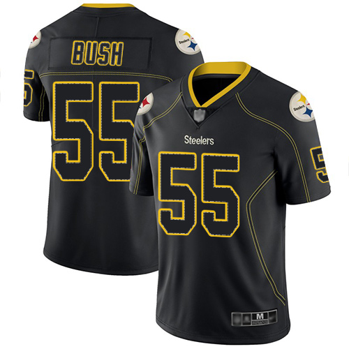 Steelers #55 Devin Bush Lights Out Black Men's Stitched Football Limited Rush Jersey Steelers #55 Devin Bush Lights Out Black Men's Stitched Football Limited Rush Jersey