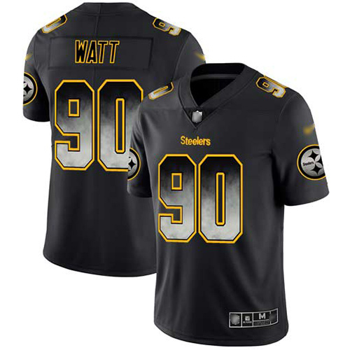 Steelers #90 T. J. Watt Black Men's Stitched Football Vapor Untouchable Limited Smoke Fashion Jersey Steelers #90 T. J. Watt Black Men's Stitched Football Vapor Untouchable Limited Smoke Fashion Jersey