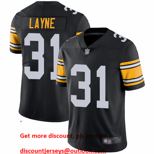 Steelers #31 Justin Layne Black Alternate Men's Stitched Football Vapor Untouchable Limited Jersey