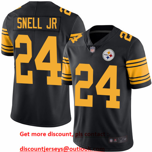 Steelers #24 Benny Snell Jr. Black Men's Stitched Football Limited Rush Jersey