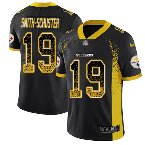 Nike Steelers #19 JuJu Smith-Schuster Black Team Color Men' sLimited Rush Jersey Nike Steelers #19 JuJu Smith-Schuster Black Team Color Men' sLimited Rush Jersey