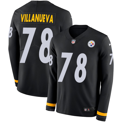Nike Steelers #78 Alejandro Villanueva Black Team Color Men's Stitched NFL Limited Therma Long Sleeve Jersey Nike Steelers #78 Alejandro Villanueva Black Team Color Men's Stitched NFL Limited Therma Long Sleeve Jersey