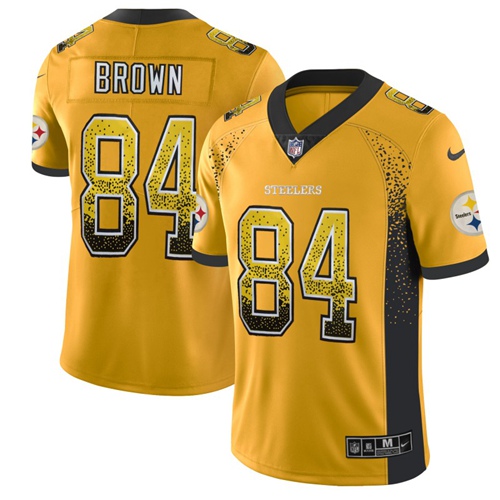 Nike Steelers #84 Antonio Brown Gold Men's Stitched NFL Limited Rush Drift Fashion Jersey Nike Steelers #84 Antonio Brown Gold Men's Stitched NFL Limited Rush Drift Fashion Jersey