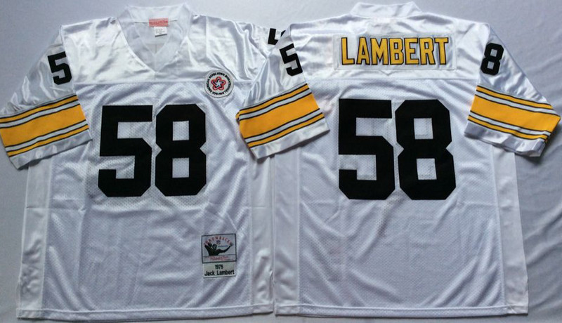 Mitchell And Ness Steelers #58 Jack Lambert white Throwback Stitched NFL Jersey