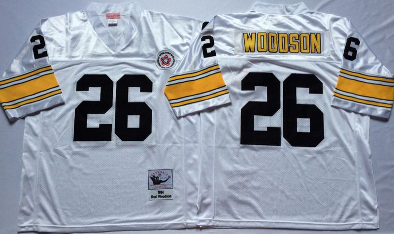 Mitchell And Ness Steelers #26 Woodson white Throwback Stitched NFL Jersey Mitchell And Ness Steelers #26 Woodson white Throwback Stitched NFL Jersey