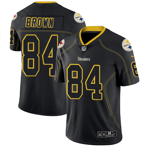 Nike Steelers #84 Antonio Brown Lights Out Black Men's Stitched NFL Limited Rush Jersey