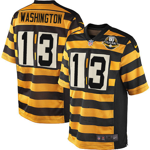 Nike Steelers #13 James Washington Yellow Black Alternate Men's Stitched NFL 80TH Throwback Elite Jersey Nike Steelers #13 James Washington Yellow Black Alternate Men's Stitched NFL 80TH Throwback Elite Jersey