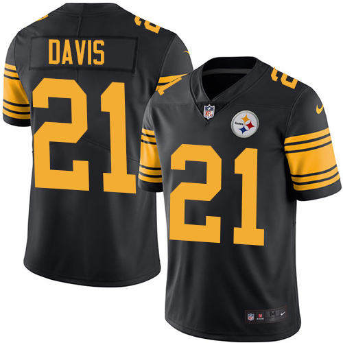 Nike Steelers #21 Sean Davis Black Men's Stitched NFL Limited Rush Jersey Nike Steelers #21 Sean Davis Black Men's Stitched NFL Limited Rush Jersey