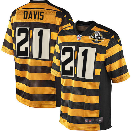 Nike Steelers #21 Sean Davis Yellow Black Alternate Men's Stitched NFL 80TH Throwback Elite Jersey Nike Steelers #21 Sean Davis Yellow Black Alternate Men's Stitched NFL 80TH Throwback Elite Jersey