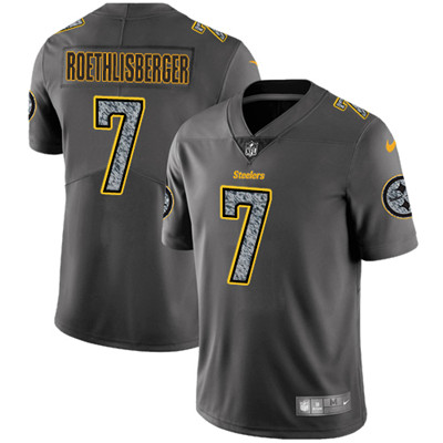 Nike Steelers #7 Ben Roethlisberger Gray Static Men's NFL Vapor Untouchable Game Jersey