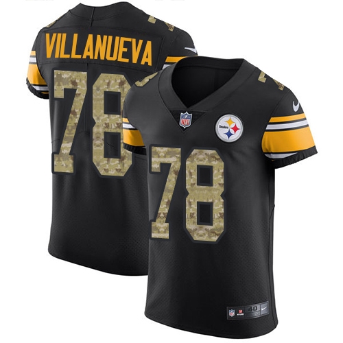 Nike Steelers #78 Alejandro Villanueva Black Camo Men's Stitched NFL Elite Jersey