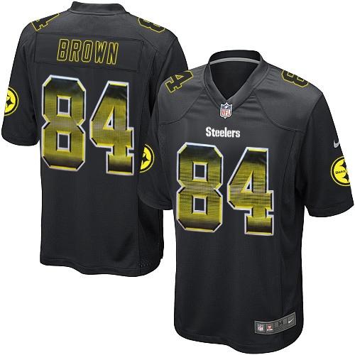 Nike Steelers #84 Antonio Brown Black Team Color Men's Stitched NFL Limited Strobe Jersey Nike Steelers #84 Antonio Brown Black Team Color Men's Stitched NFL Limited Strobe Jersey