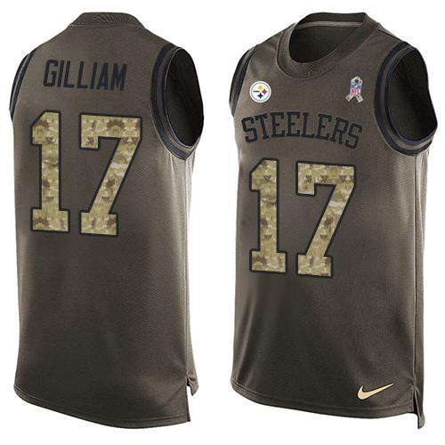 Nike Steelers #17 Joe Gilliam Green Men's Stitched NFL Limited Salute To Service Tank Top Jersey Nike Steelers #17 Joe Gilliam Green Men's Stitched NFL Limited Salute To Service Tank Top Jersey