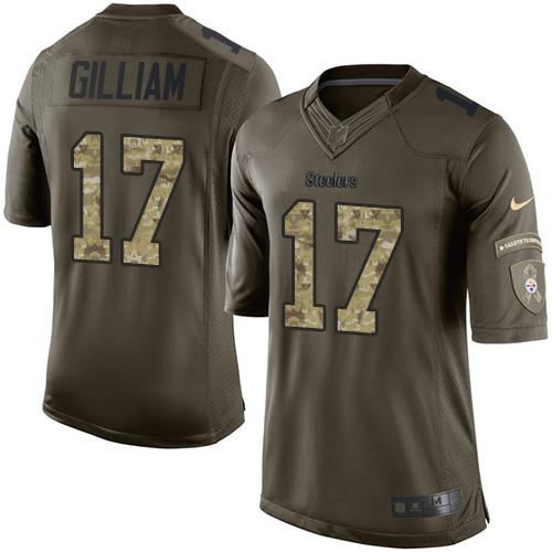 Nike Steelers #17 Joe Gilliam Green Men's Stitched NFL Limited Salute to Service Jersey Nike Steelers #17 Joe Gilliam Green Men's Stitched NFL Limited Salute to Service Jersey