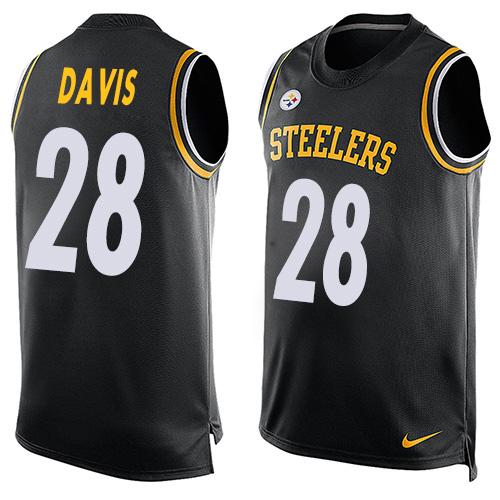 Nike Steelers #28 Sean Davis Black Team Color Men's Stitched NFL Limited Tank Top Jersey Nike Steelers #28 Sean Davis Black Team Color Men's Stitched NFL Limited Tank Top Jersey