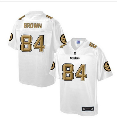 Nike Steelers #84 Antonio Brown White Men's NFL Pro Line Fashion Game Jersey