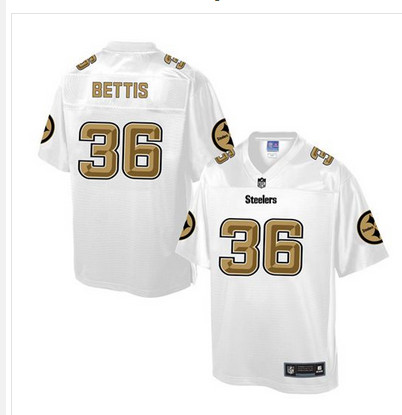 Nike Steelers #36 Jerome Bettis White Men's NFL Pro Line Fashion Game Jersey