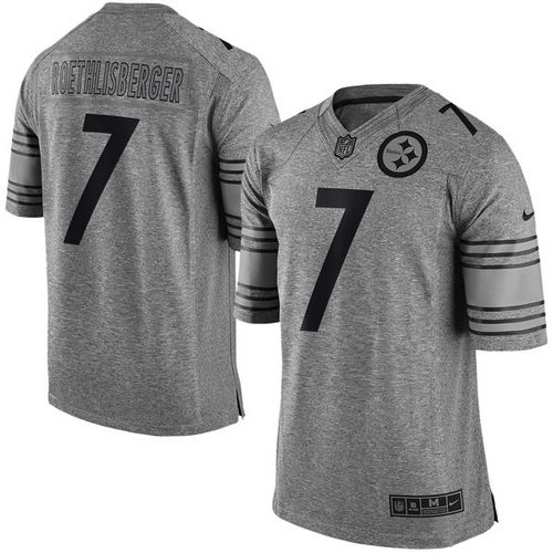 Nike Steelers #7 Ben Roethlisberger Gray Men's Stitched NFL Limited Gridiron Gray Jersey Nike Steelers #7 Ben Roethlisberger Gray Men's Stitched NFL Limited Gridiron Gray Jersey