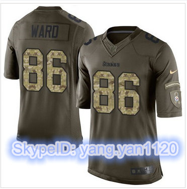 Nike Pittsburgh Steelers #86 Hines Ward Green Men's Stitched NFL Limited Salute to Service Jersey