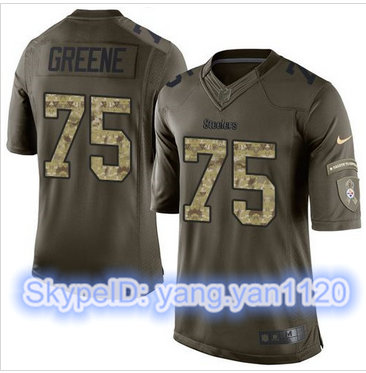 Nike Pittsburgh Steelers #75 Joe Greene Green Men's Stitched NFL Limited Salute to Service Jersey