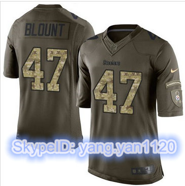 Nike Pittsburgh Steelers #47 Mel Blount Green Men's Stitched NFL Limited Salute to Service Jersey