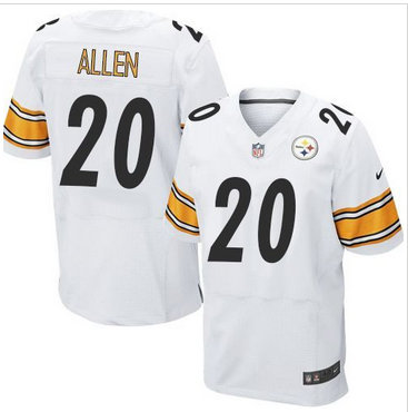 Nike Pittsburgh Steelers #20 Will Allen White Men's Stitched NFL Elite Jersey Nike Pittsburgh Steelers #20 Will Allen White Men's Stitched NFL Elite Jersey