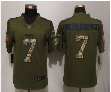 Nike Pittsburgh Steelers #7 Ben Roethlisberger Green Salute To Service Limited Jersey Nike Pittsburgh Steelers #7 Ben Roethlisberger Green Salute To Service Limited Jersey